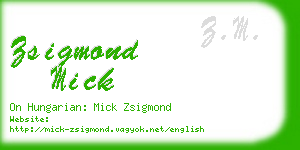 zsigmond mick business card